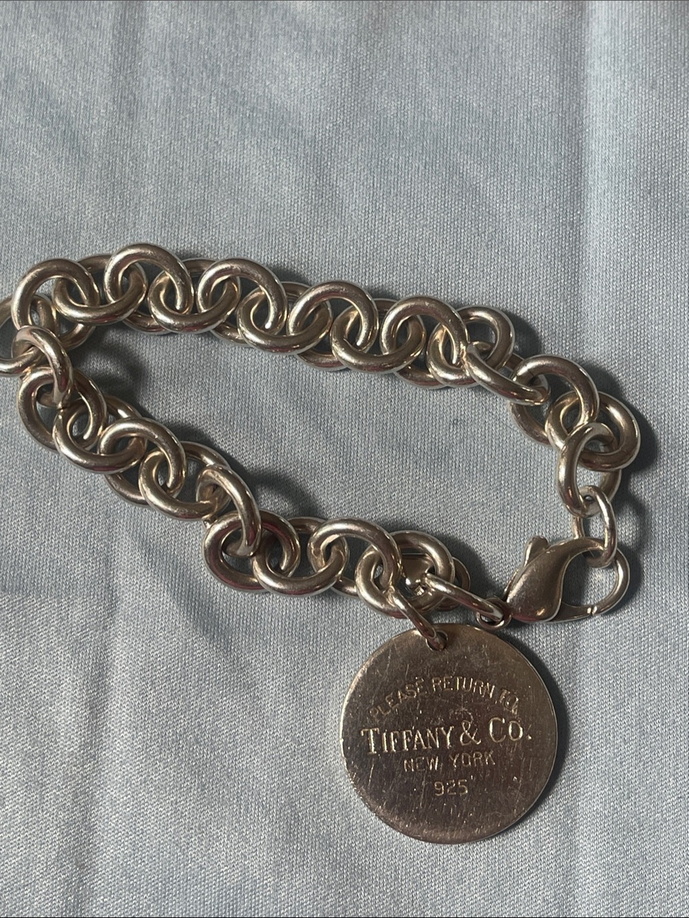Tiffany & Co. Silver Round Tag Link Bracelet - Picture 2 of 4